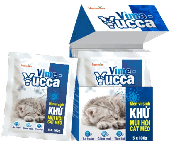 Vime-yucca (mèo) – Men vi sinh khử mùi hôi cát mèo
